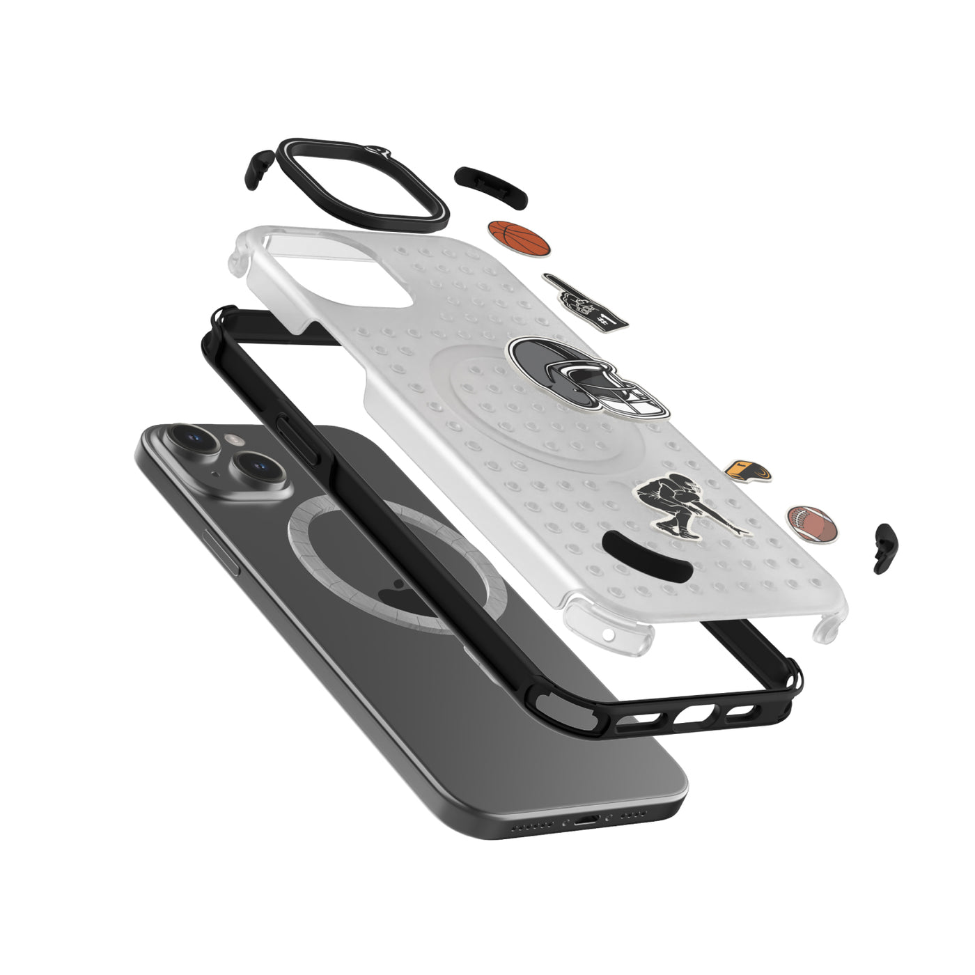 Pinit MagSafe Case for iPhone 15 Plus - Dynamic/Clear with Black Bumper