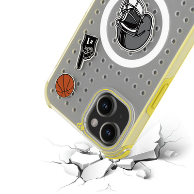 Pinit MagSafe Case for iPhone 15 Plus - Dynamic/Clear with Neon Yellow Bumper