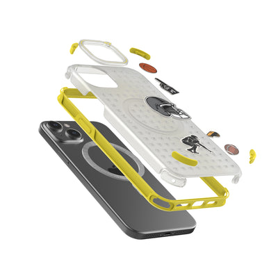 Pinit MagSafe Case for iPhone 15 Plus - Dynamic/Clear with Neon Yellow Bumper