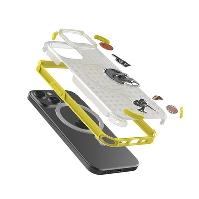 Pinit MagSafe Case for iPhone 15 - Dynamic/Clear with Neon Yellow Bumper