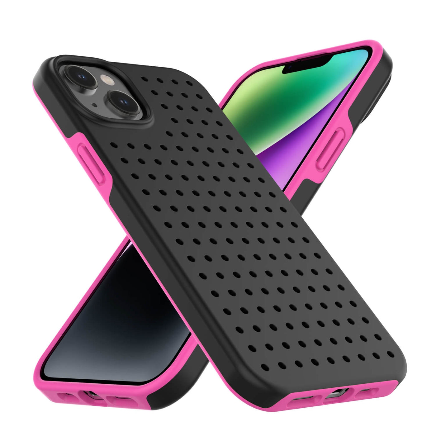 Pinit Dynamic Case for iPhone 14 Plus - Black/Pink