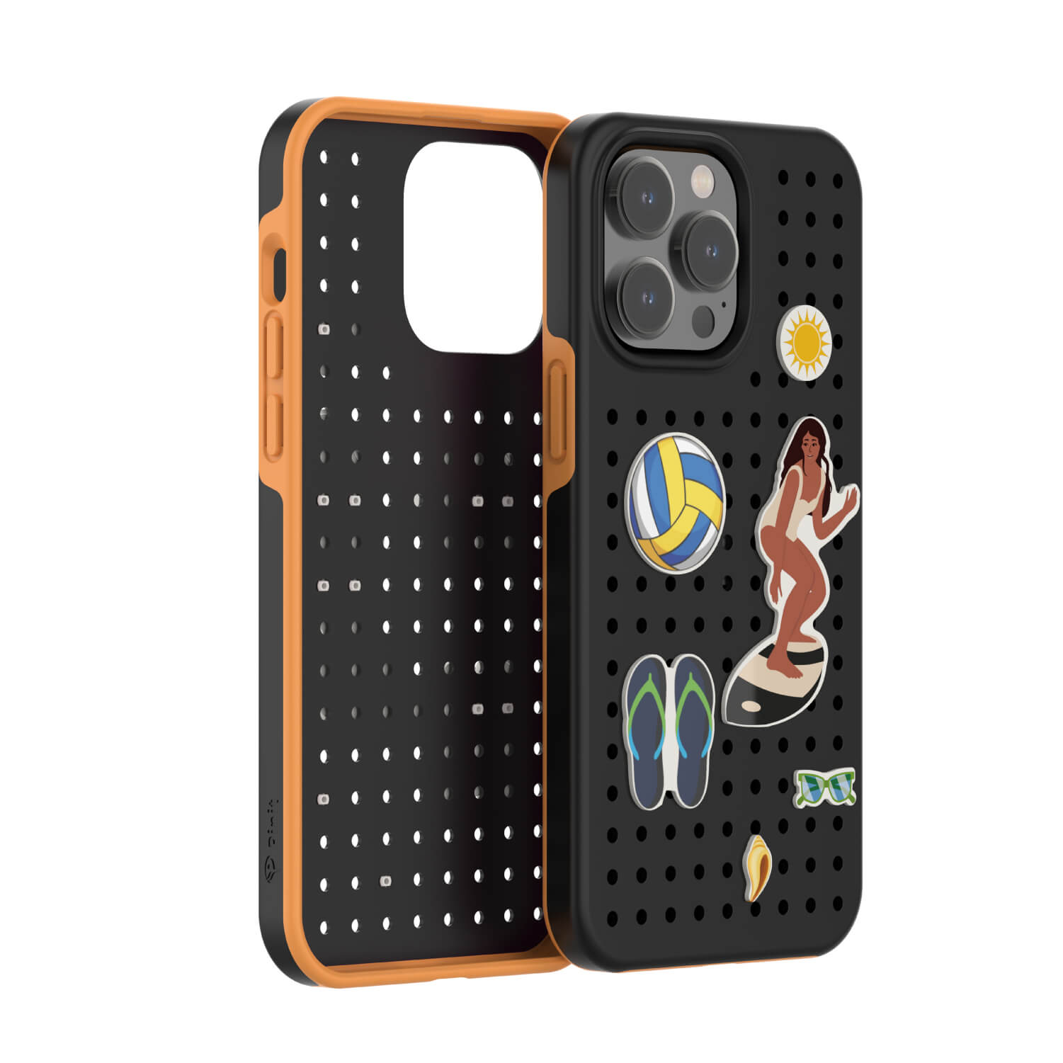 Pinit Dynamic Case for iPhone 14 Pro Max - Black/Orange – Pinit.earth
