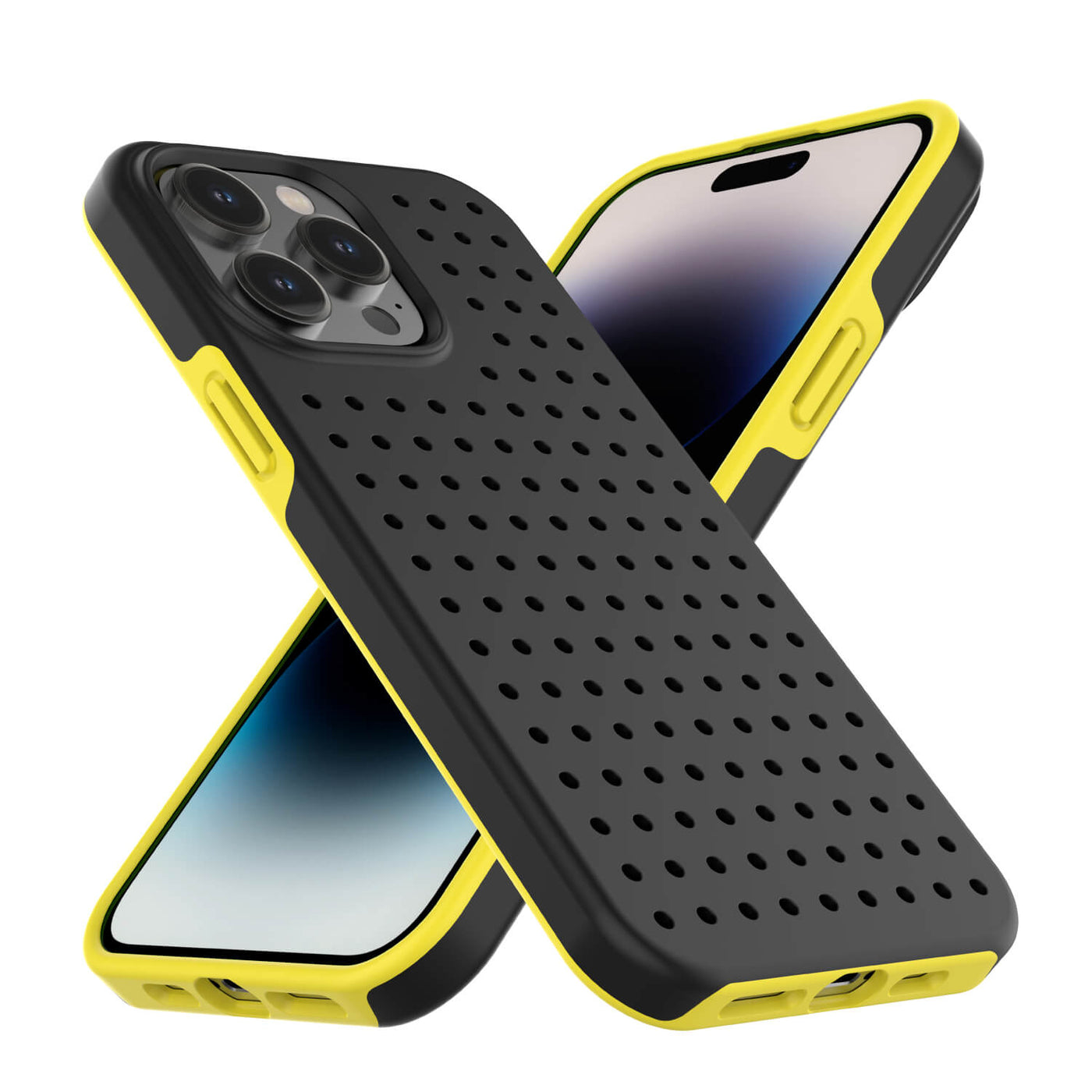 Pinit Dynamic Case for iPhone 14 Pro - Black/Yellow